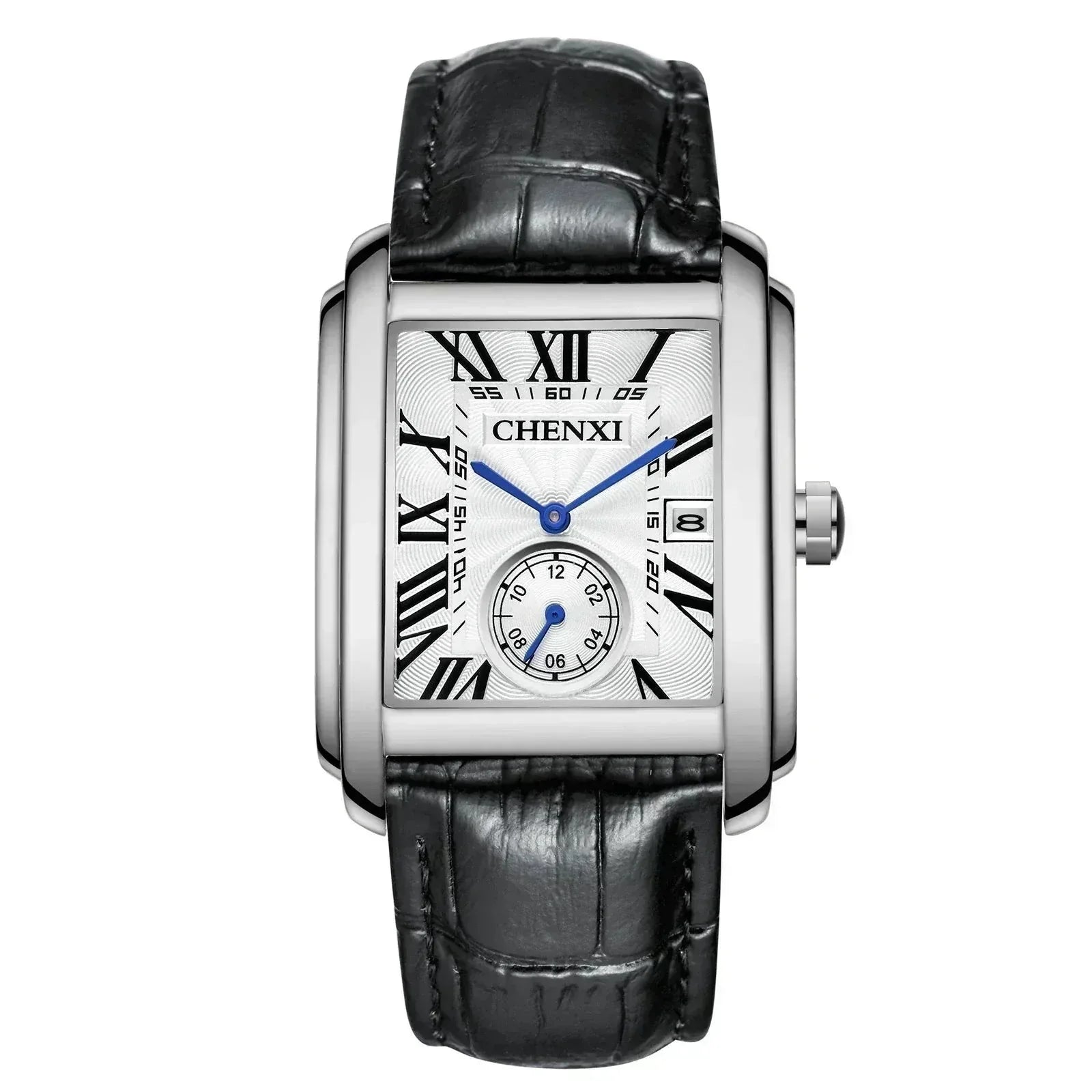 POEDAGAR Watch Vintage Pelle Poedagar Luxvian Black White